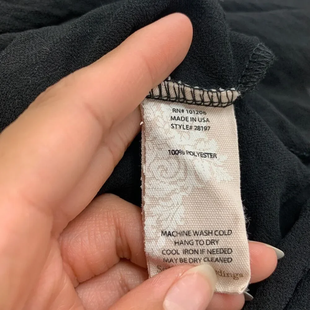 Soft Surroundings Blouse Women S Small Black Celine Angled Shark Tooth Tunic Hem - Picture 9 of 12